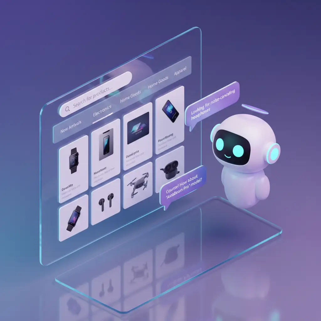 AI chatbot for e-commerce providing customer service and product recommendations