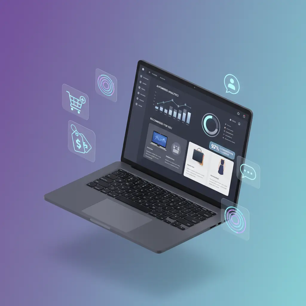AI for e-commerce dashboard showing product recommendations and analytics tools