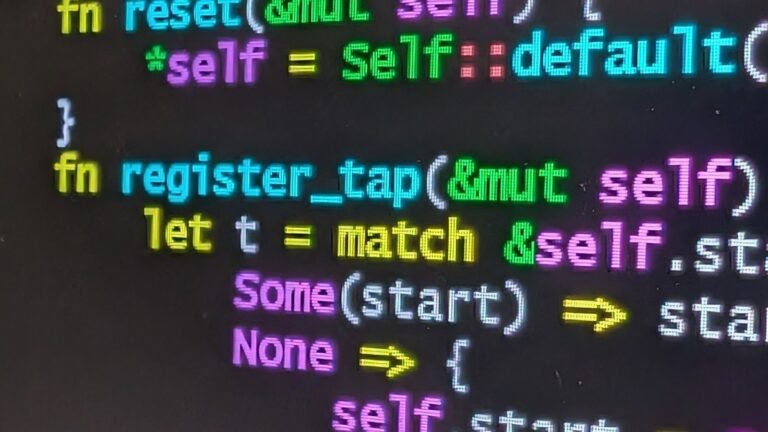 Code displayed on a computer screen